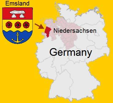Map Germany and Emsland 
