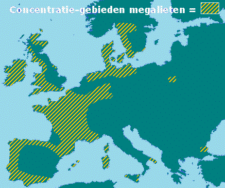 Concentratiegebieden megalieten in Europa