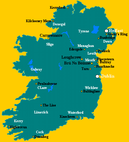 Kaart Ierse megalieten