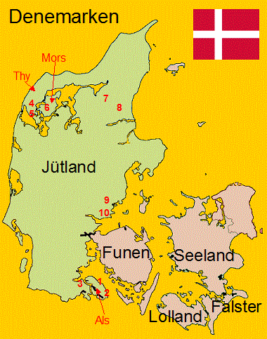 Kaart Denemarken