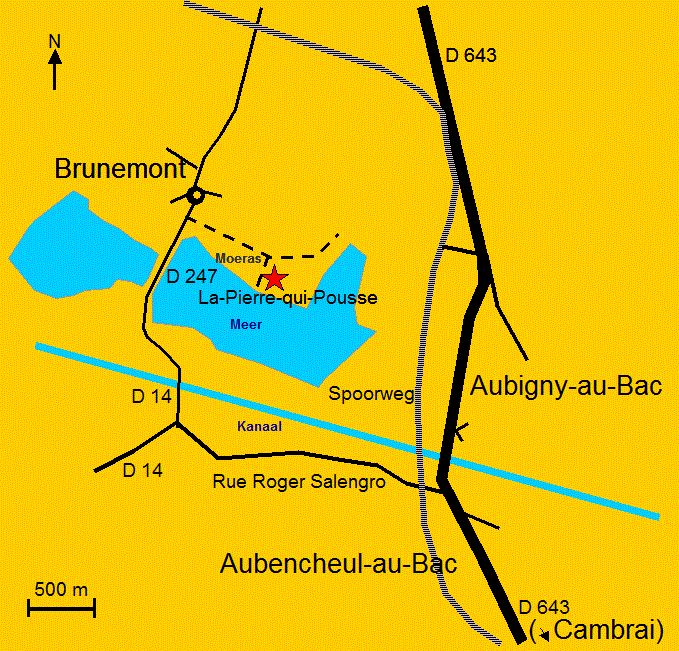 Kaart Aubigny-au-Bac