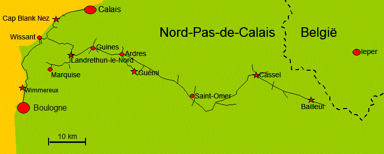 Kaart Nord-Pas- de-Calais
