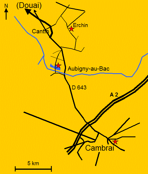 Kaart omgeving Cambrai