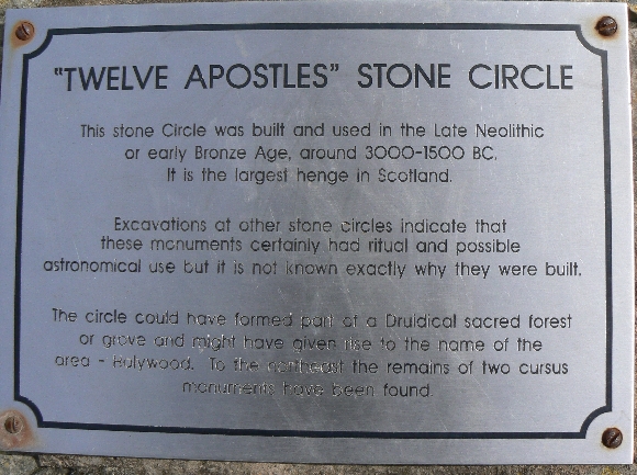 Infobord The Twelve Apostles Stone Circle